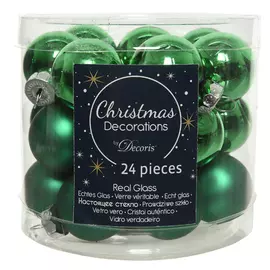 набор шаров 25мм 24шт стекло ярко-зелёный