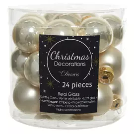 набор шаров 25мм 24шт стекло жемчужный