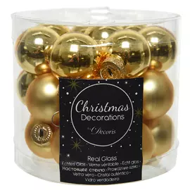 набор шаров 25мм 24шт стекло золото