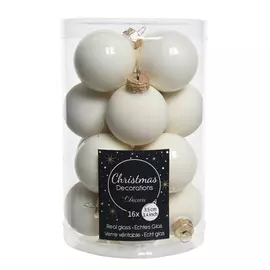 набор шаров 35мм 16шт стекло молочный