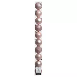 набор шаров 60мм 10шт пластик розовый микс