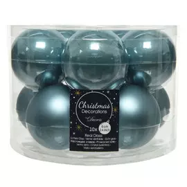 набор шаров 60мм 10шт стекло голубой рассвет