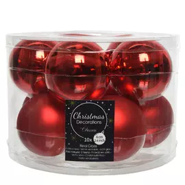 набор шаров 60мм 10шт стекло красный