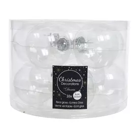 набор шаров 60мм 10шт стекло прозрачный