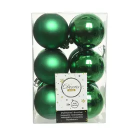 набор шаров 60мм 12шт пластик ярко-зелёный