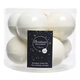 набор шаров 70мм 8шт стекло молочный
