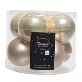 набор шаров 70мм 8шт стекло жемчужный