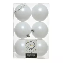 набор шаров 80мм 6шт пластик белый