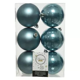 набор шаров 80мм 6шт пластик голубой рассвет