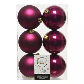 набор шаров 80мм 6шт пластик розовая магнолия