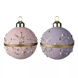 набор шаров Ветки с бусинами 80мм 3шт стекло в асс-те