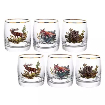 набор стаканов CRYSTALEX Идеал Охота 6шт. 290мл бренди стекло