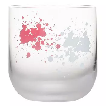 набор стаканов CRYSTALEX Ума 6шт. 330мл низкий стекло малиновый декор