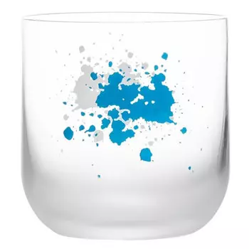 набор стаканов CRYSTALEX Ума 6шт. 330мл низкий стекло голубой декор