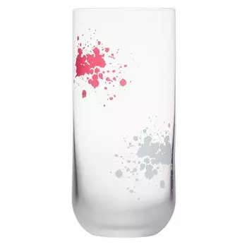 набор стаканов CRYSTALEX Ума 6шт. 440мл высокий стекло малиновый декор