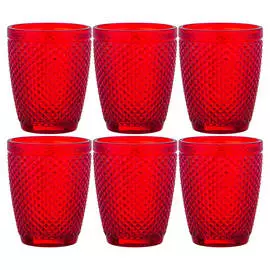 набор стаканов LEFARD Muza Color Гранат красный 6шт 280мл низкие стекло