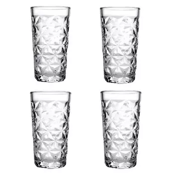 набор стаканов PASABAHCE Estrella 4шт 360мл высокие стекло