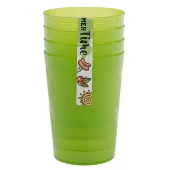 набор стаканов ПОЛИМЕРБЫТ Summer time 4шт 250мл пластик