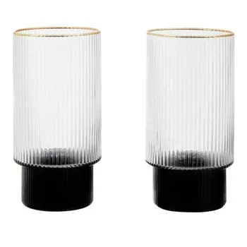 набор стаканов PREMIER HOUSEWARES Black Gold 2шт 420мл стекло