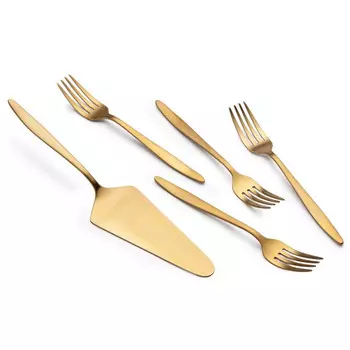 набор столовых приборов APOLLO Lungo 5шт. нерж.сталь золото