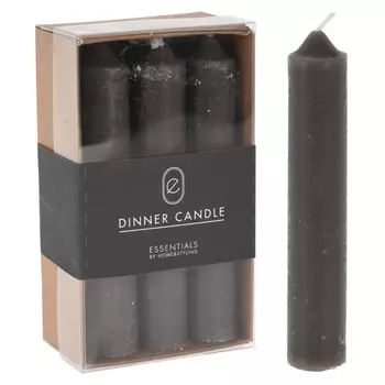 набор свечей KOOPMAN 6шт 12х2см 4ч/г антрацит без аромата