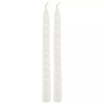 набор свечей ВОЛШЕБНАЯ СТРАНА Витые 2шт 25х2,2см белый 6ч/г без аромата