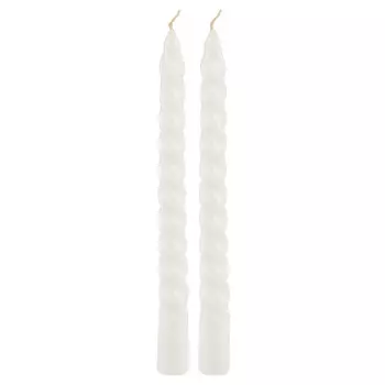 набор свечей ВОЛШЕБНАЯ СТРАНА Витые 2шт 25х2,2см белый 6ч/г без аромата