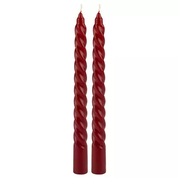 набор свечей ВОЛШЕБНАЯ СТРАНА Витые 2шт 25х2,2см бордовый 6ч/г без аромата