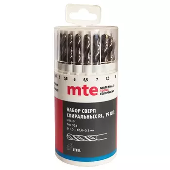 набор сверл универсальных МТЕ 1-10мм 19шт