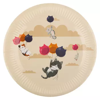 набор тарелок Cats 6шт 23см бумага