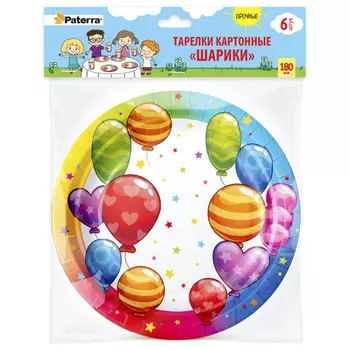 набор тарелок PATERRA Шарики 6шт 18см бумага