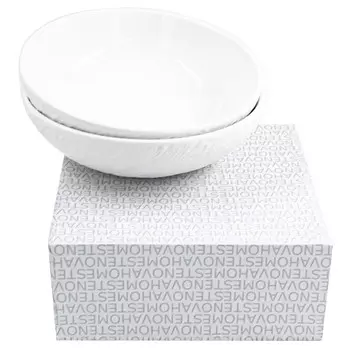 набор тарелок STENOVA HOME Lava 2шт. 20см глубокие фарфор белый