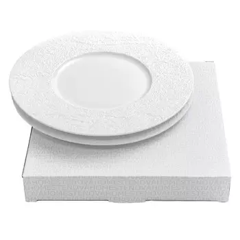 набор тарелок STENOVA HOME Lava 2шт. 28см обеденные фарфор белый