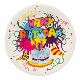 набор тарелок ВОЛШЕБНАЯ СТРАНА Happy Birthday 6шт 23см бумага