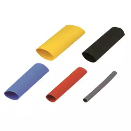 набор термоусадочных трубок, d 4-10/2-5 мм, 4 cм, 55 шт, цвет в асс-те