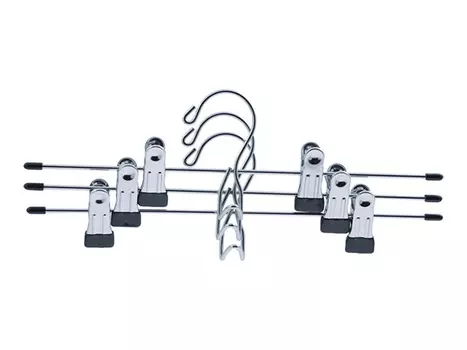 набор вешалок TODELIA 3шт 31см для юбок металл хром с зажимами