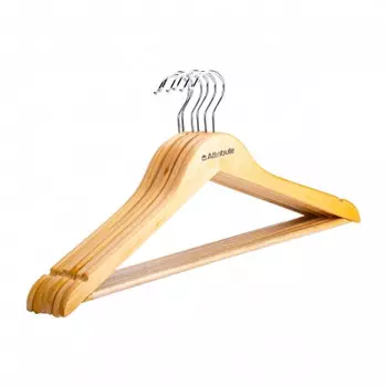 набор вешалок ATTRIBUTE Classic 6шт 44см универсальные с выемками дерево