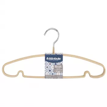 набор вешалок ATTRIBUTE Mosaic 5шт 40см универсальные матовые металл, ПВХ