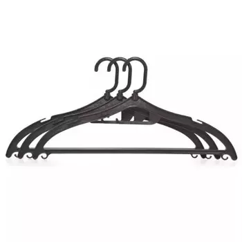 набор вешалок ПОЛИМЕРБЫТ 3шт 44см 48-50р универсальные поворотный крючок пластик