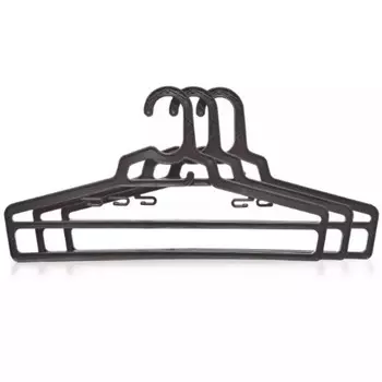 набор вешалок ПОЛИМЕРБЫТ 3шт 44см 48-50р для верхней одежды пластик черный