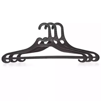 набор вешалок ПОЛИМЕРБЫТ 3шт 48см 52-54р универсальные пластик черный