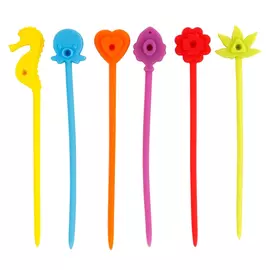 набор зажимов для пакетов MALLONY, 6 шт, 12,5 см, силикон