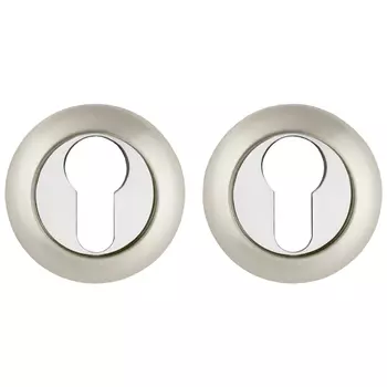 накладка под цилиндр AJAX круг матовый никель/хром