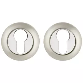 накладка под цилиндр AJAX круг матовый никель/хром