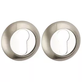 накладка под цилиндр PUNTO круг матовый никель/хром