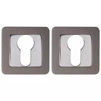 накладка под цилиндр PUNTO квадрат графит/хром