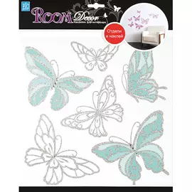 наклейка ROOMDECOR Бабочки-стразы 30,5х30,5см, арт.RDA 7704