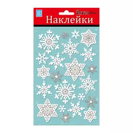 наклейка ROOMDECOR Cнежинки мини 14х21см, арт.PLX2007