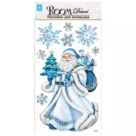 наклейка ROOMDECOR Дед мороз с елочкой 24х41см, арт.RKX8006