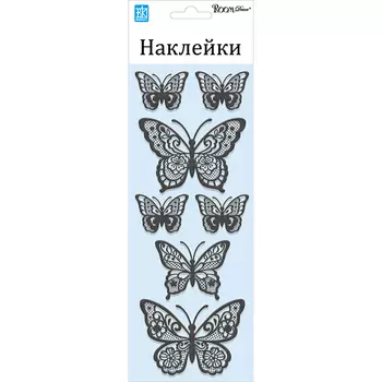 наклейка ROOMDECOR Мерцающие бабочки 10х25см, арт.RKA 7403